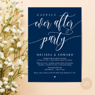 Happily Ever After Wedding Elopement Dinner Party  Invitation