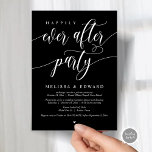 Happily Ever After Wedding Elopement Dinner Party  Invitation<br><div class="desc">Mark the beginning of your forever with elegance using our contemporary classy black themed wedding elopement celebration invitation card, "Happily Ever After Party". Perfect for couples extending their joyous occasion, this invitation exudes sophistication with a hint of playfulness, setting the stage for a memorable dinner / lunch / brunch event....</div>
