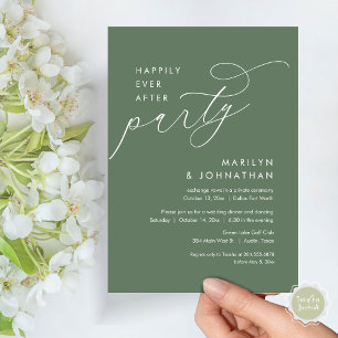 Happily Ever After Wedding Elopement Dinner Party Invitation