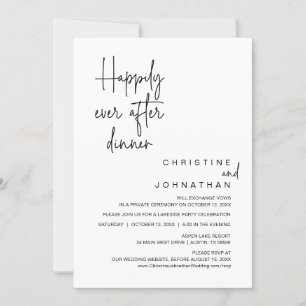 Happily Ever After Wedding Elopement Dinner Party Invitation