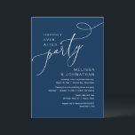 Happily Ever After Wedding Elopement Party Dinner  Invitation<br><div class="desc">Beautiful Modern Beautiful Casual Minimal,  Navy Blue Script font,  Wedding Elopement Happily ever after party,  Invitation card. This is perfect for your wedding reception and post-wedding celebration party. Add your details in matching font / lettering.
#TeeshaDerrick</div>