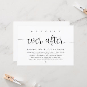 Happily ever after, Wedding Elopement Party Invita Invitation