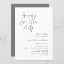 Happily Ever After, Wedding Elopement Party Invita