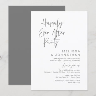Happily Ever After, Wedding Elopement Party Invita Invitation