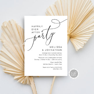 Happily Ever After Wedding Elopement Party Invitat Invitation