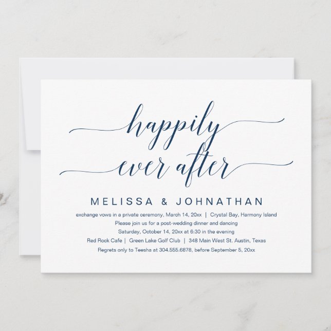 Happily Ever After Wedding Elopement Party Invitat Invitation (Front)