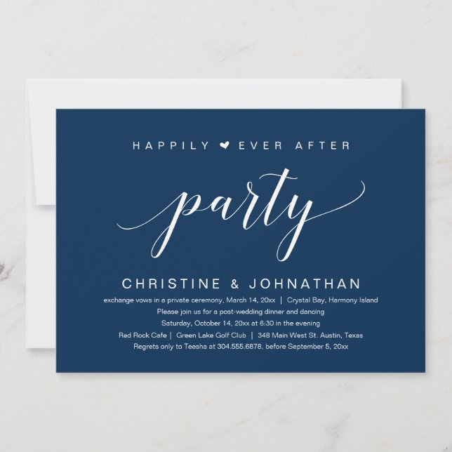 Happily Ever After Wedding Elopement Party Invitation (Front)