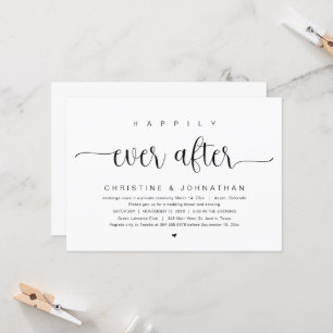 Happily ever after, Wedding Elopement Party Invitation