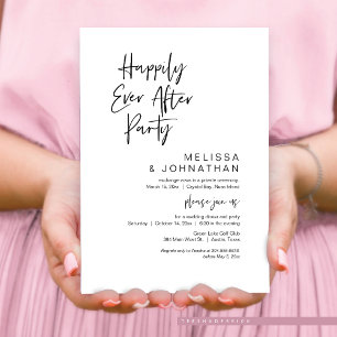 Happily Ever After, Wedding Elopement Party Invitation