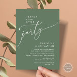 Happily Ever After Wedding Elopement Party Invitation<br><div class="desc">Beautiful Modern Romantic Script,  in Forest Sage Green theme. Wedding Elopement Happily ever after party,  Invitation card. This is perfect for your wedding reception and post-wedding celebration party.
#TeeshaDerrick</div>