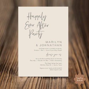 Happily Ever After, Wedding Elopement Party Invitation
