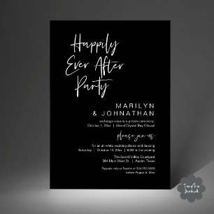 Happily Ever After, Wedding Elopement Party Invitation