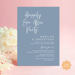 Happily Ever After, Wedding Elopement Party Invitation