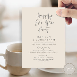 Happily Ever After, Wedding Elopement Party Invitation