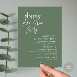 Happily Ever After, Wedding Elopement Party Invitation