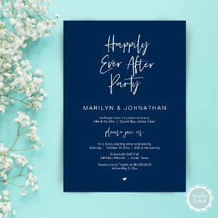 Happily Ever After, Wedding Elopement Party Invitation