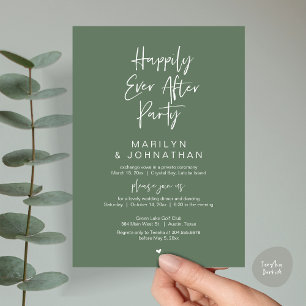 Happily Ever After, Wedding Elopement Party Invitation