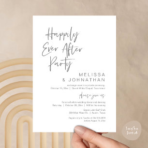 Happily Ever After, Wedding Elopement Party Invitation