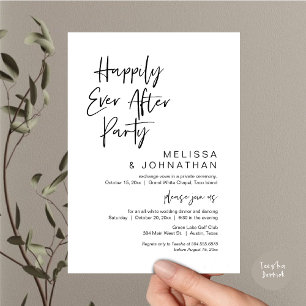 Happily Ever After, Wedding Elopement Party Invitation