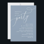 Happily Ever After Wedding Elopement Party Invitation<br><div class="desc">Beautiful Modern Beautiful Casual Minimal,  dusty blue themed,  Wedding Elopement Happily ever after party,  Invitation card. This is perfect for your wedding reception and post-wedding celebration party. Add your wedding party celebration invitation details.
#TeeshaDerrick</div>