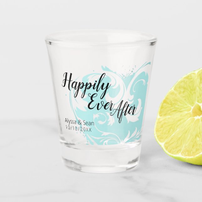 Happily Ever After Wedding FAVOR, Bomboniere Shot  Shot Glass (Front)