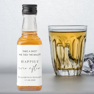Happily Ever After Wedding Favour Liquor Bottle Label