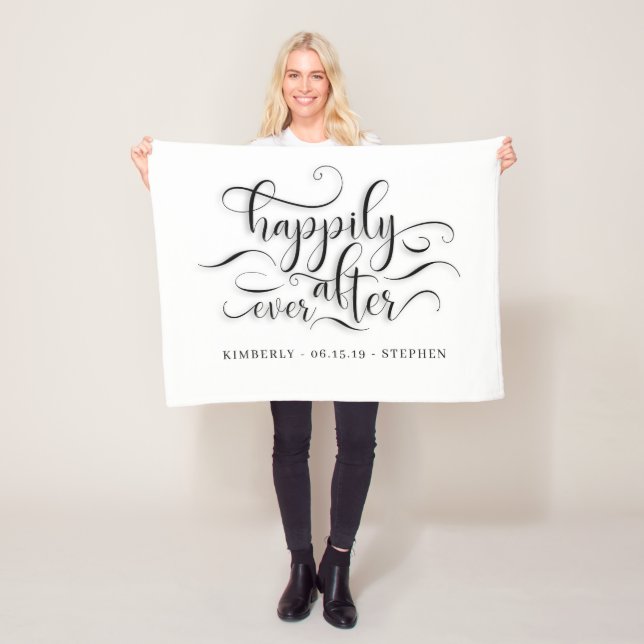 Happily Ever After Wedding Fleece Blanket (In Situ)