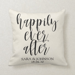 happily ever after wedding gift for couple cushion