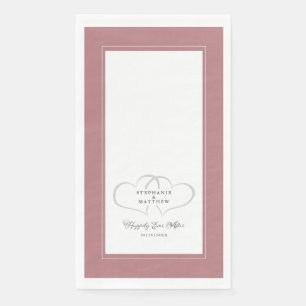 Happily Ever After Wedding Hearts Dusty Rose Pink Napkin