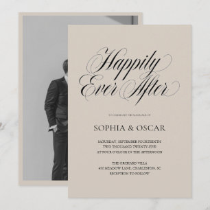 Happily Ever After Wedding Invitation with Photo 