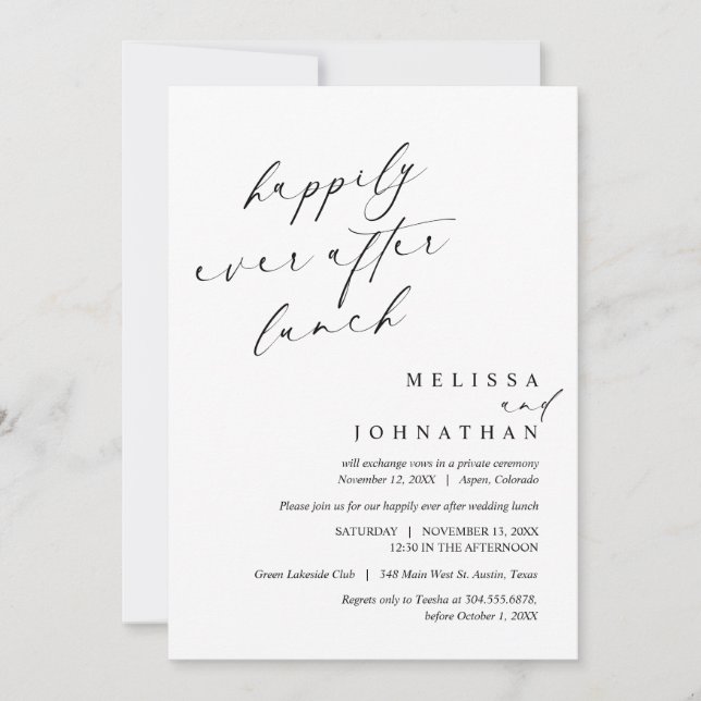 Happily Ever After Wedding Lunch Celebration Invitation (Front)