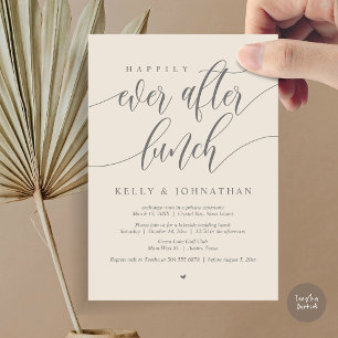 Happily Ever After Wedding Lunch, in Cream Grey Invitation