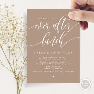 Happily Ever After Wedding Lunch, in Warm Taupe Invitation