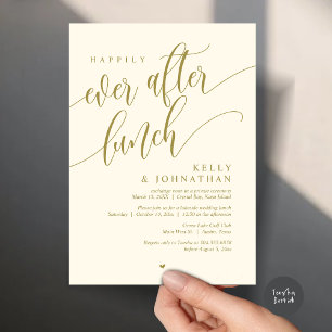 Happily Ever After Wedding Lunch, Yellow Gold Invitation