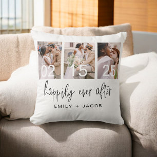 Happily Ever After Wedding Minimalist Simple Cushion