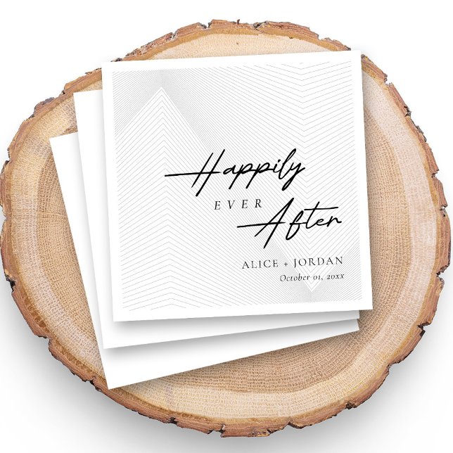 Happily Ever After Wedding Napkins: Vintage Script Napkin (Vintage Wedding Napkins with Lace & Vintage Motif )