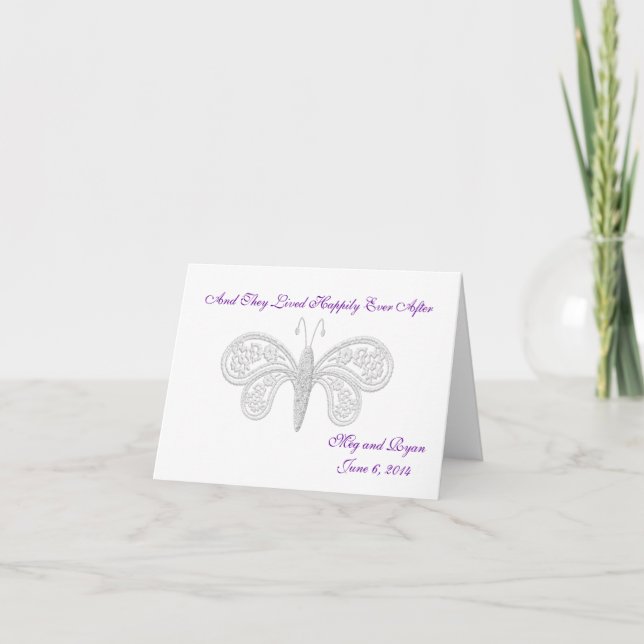 Happily Ever After Wedding Note Card Template (Front)
