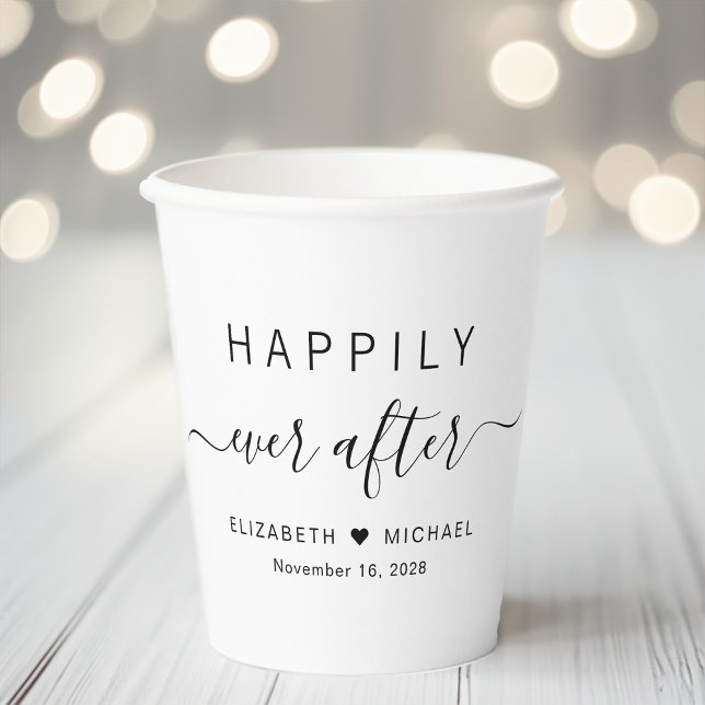 Happily Ever After Wedding Paper Cups (Creator Uploaded)