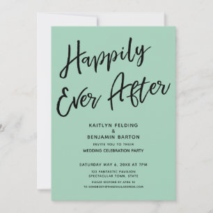 Happily Ever After Wedding Party Light Green Invitation