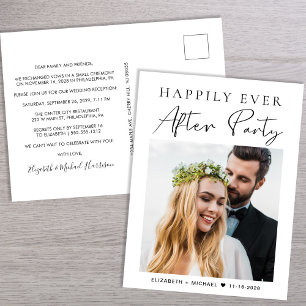 Happily Ever After Wedding Party Photo Announcement Postcard