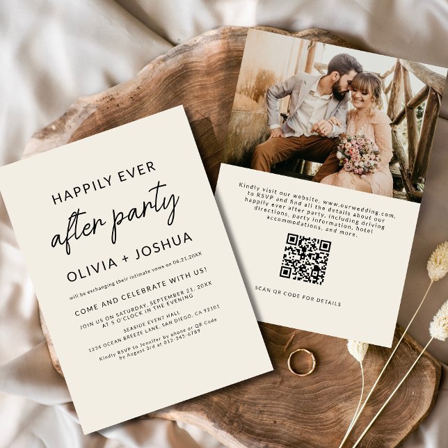 Happily Ever After Wedding Party QR Code Reception Invitation (Creator Uploaded)