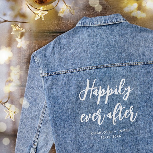 Happily ever After Wedding Personalised Denim Jacket (Creator Uploaded)