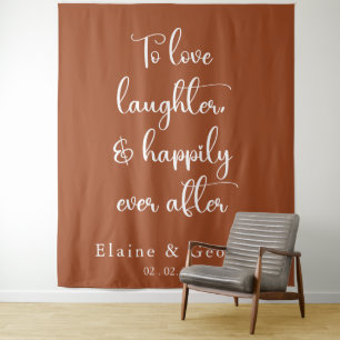 Happily Ever After Wedding Photo Prop Backdrop Tapestry