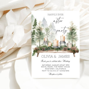   "Happily Ever After" Wedding-Pine &candles Party Invitation