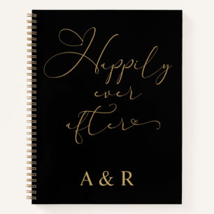 Happily Ever After Wedding Planner Gold Monogram   Notebook