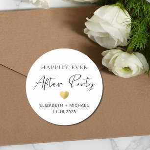 Happily Ever After Wedding Reception Classic Round Sticker