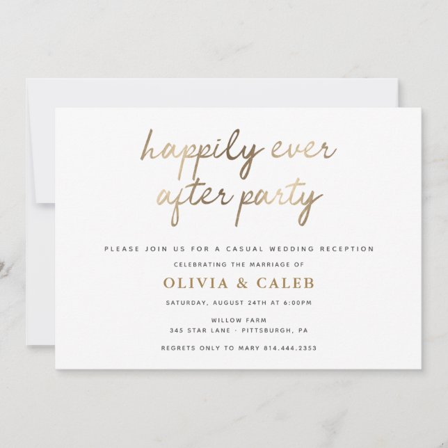 Happily Ever After Wedding Reception invitation (Front)