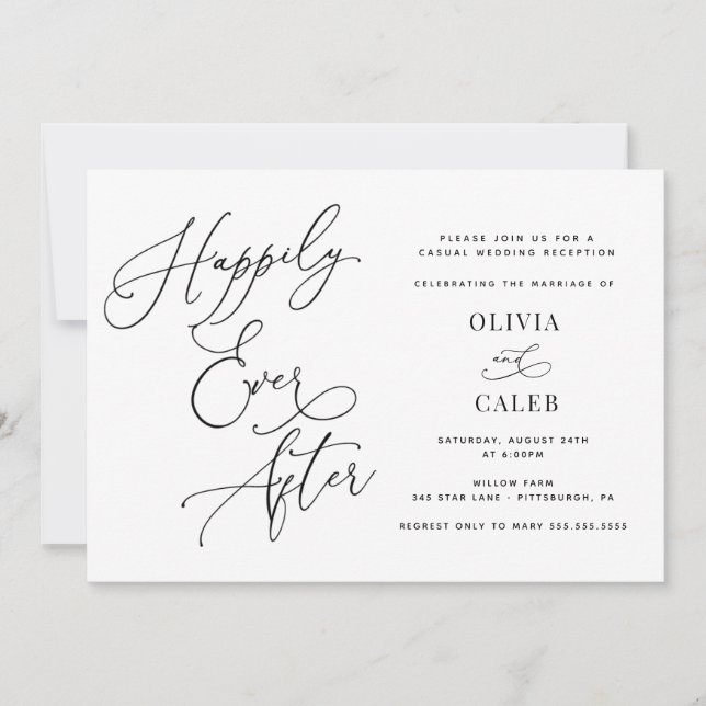 Happily Ever After Wedding Reception Invitation (Front)