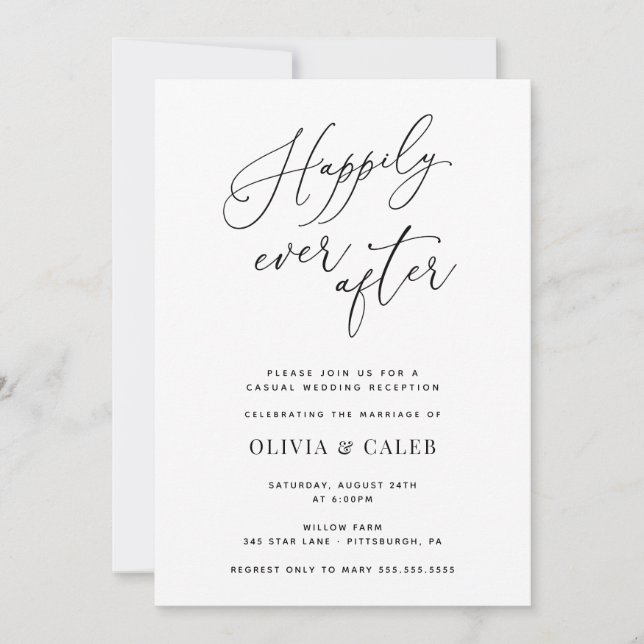 Happily Ever After Wedding Reception Invitation (Front)