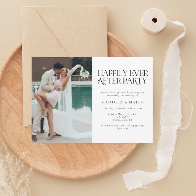 Happily Ever After Wedding Reception  Invitation (Creator Uploaded)